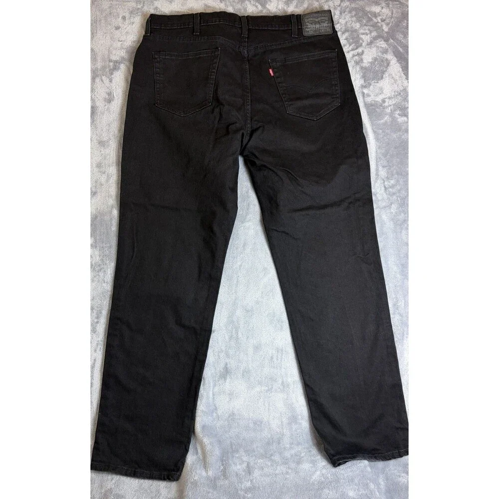 Levis 541 Mens Athletic Fit Straight Black Denim Jeans Size 42 x 34 EUC